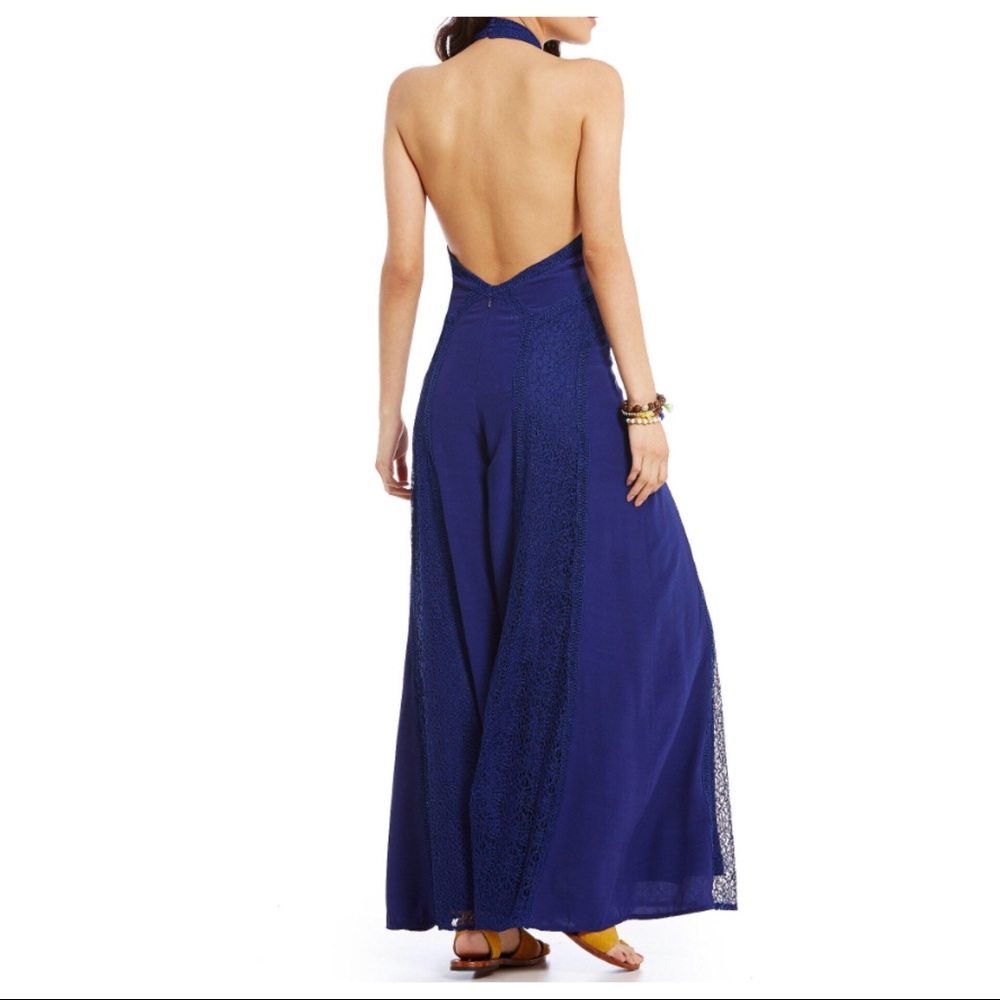 FREE PEOPLE HALTER MOCK NECK KNIT TRIM JUMPSUIT - Picture 2 of 4